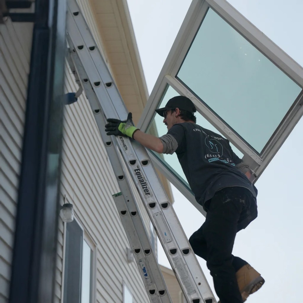 Knoxville Window Company | Replacement Windows & Installation Pre work of Indianapolis window company employee doing window installation service